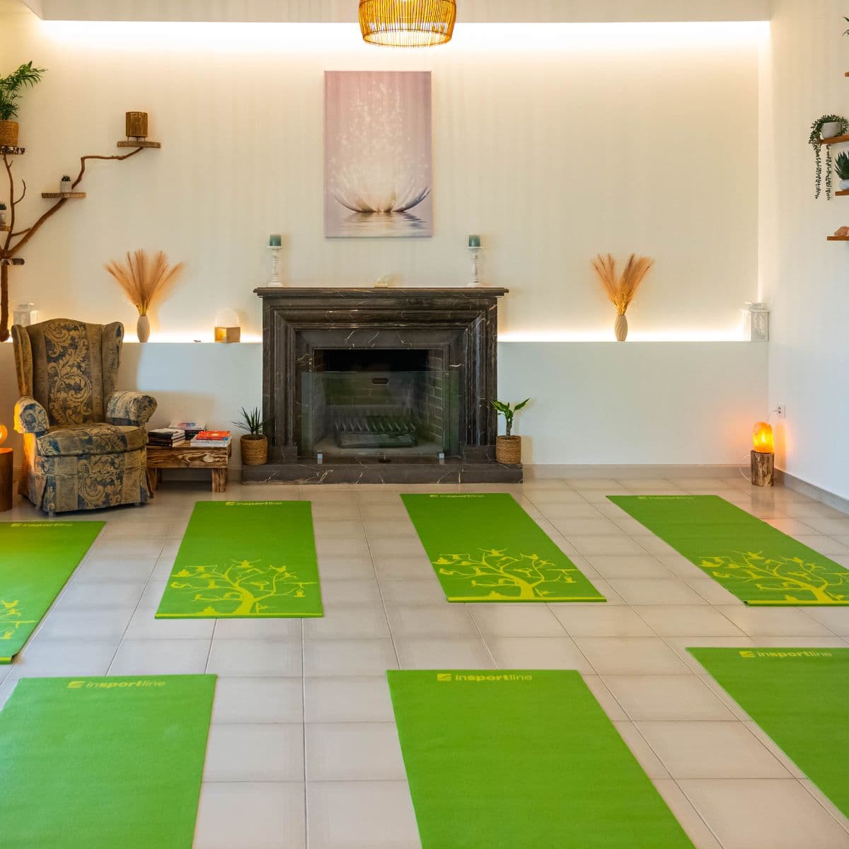 Sunlit yoga floor
